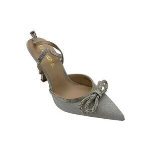 Dream Paris Women's Destiny Stiletto Rhinestone Strap Pumps Silver - Medium
